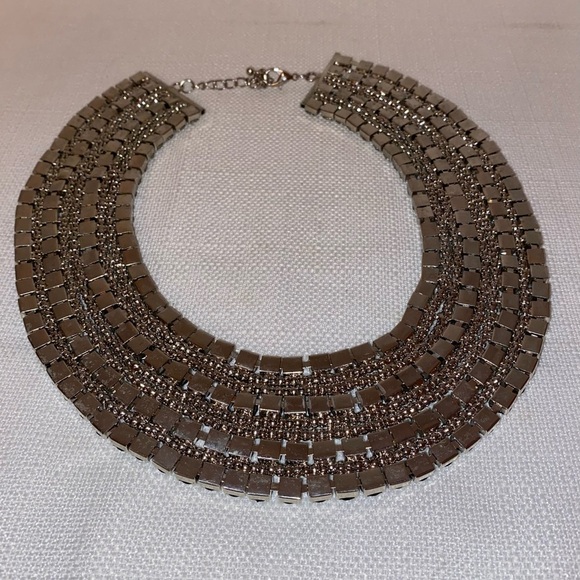 Rhinestones & Beads Collar Bib Necklace w/Faceted Beads & Multi colored Stones - Picture 5 of 6